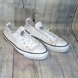 CONVERSE Chuck Taylor All Star Shoreline Knit White Sneakers Womens 8